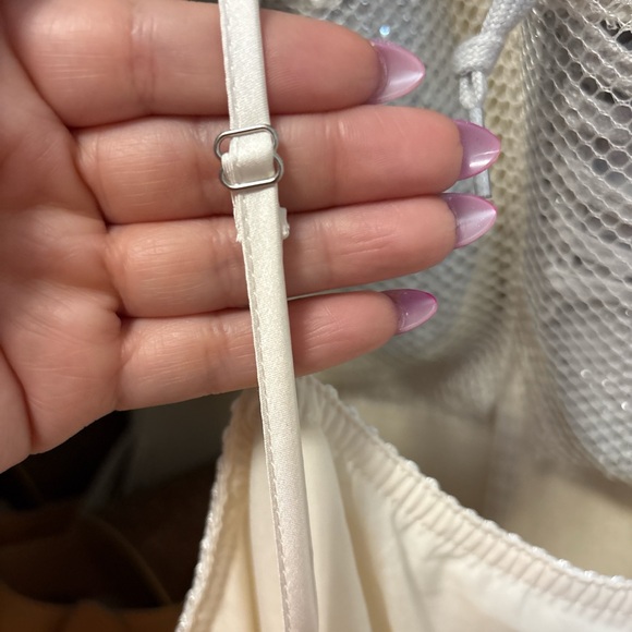 Le Lis White Layered Fringe A-Line Skirt - Picture 5 of 7